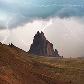 A Violent Thunderstorm at Shiprock, New Mexico by Derrick Neill