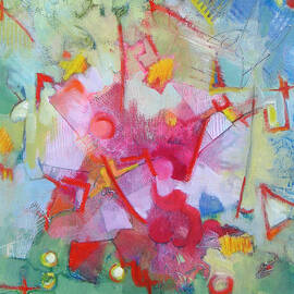 Abstract 2 with Inscribed Red by Susanne Clark