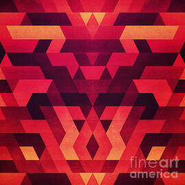 Abstract  geometric triangle texture pattern design in diabolic future red by Philipp Rietz