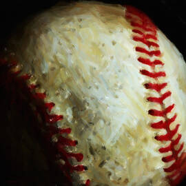All American Pastime - Baseball - Square - Painterly by Wingsdomain Art and Photography