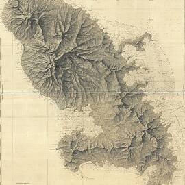 Antique Maps - Old Cartographic maps - Antique Map of De La Martinique, West Indies - Nautical Chart