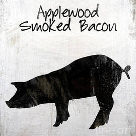 Applewood Smoked Bacon weathered farm sign, industrial farmhouse kitchen art by Tina Lavoie
