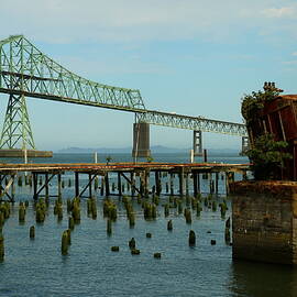 Astoria Megler Bridge And Old Cannery Boiler by Christiane Schulze Art And Photography