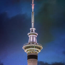 Auckland Sky Tower Night II by Joan Carroll
