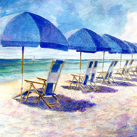 Beach umbrellas by Andrew King