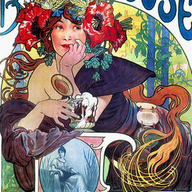 BEER AD BY MUCHA, c1897 by Granger