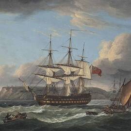 Bellerophon making sail out of Torbay with the defeated by MotionAge Designs