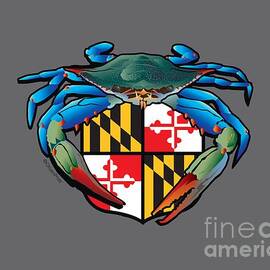 Blue Crab Maryland Crest by Joe Barsin