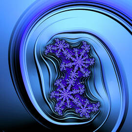 Blue Fractal Art curved and elegant by Matthias Hauser
