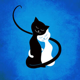 Blue Love Cats by Boriana Giormova