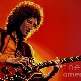 Brian May of Queen Painting by Paul Meijering