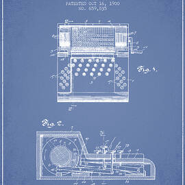 Calculator Patent from 1900 - Light Blue by Aged Pixel