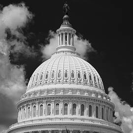 Capital Dome Washington D C  B W by Steve Gadomski