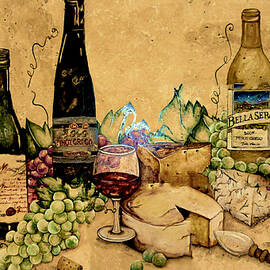 Wine and Cheese Still life