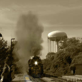 Chicago Metra Line Steam Engine Sepia