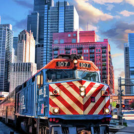Chicago Metra Train Downtown by Christopher Arndt