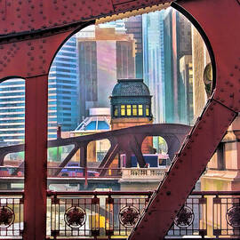 Chicago River Bridge Framed by Christopher Arndt