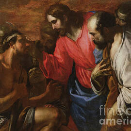 Christ Healing the Blind Man of Jericho by Italian School