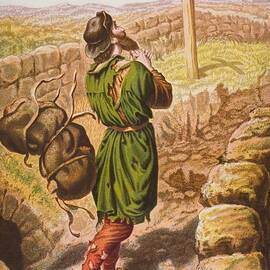 Christian Loses His Burden At The by Vintage Design Pics