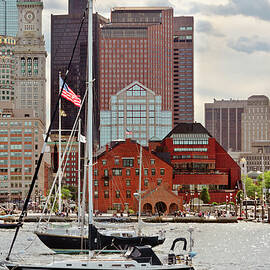 City - Boston Ma - Harbor walk skyline by Mike Savad