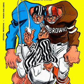 Cleveland Browns vs Steelers 1958 Vintage Program by Big 88 Artworks