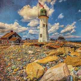 Clouds At Scituate Lighthouse With Texture by Brian MacLean