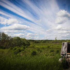 Clouds, grass and water well by Elena Ivanova IvEA