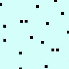 Confetti pattern, scattered black squares, pale aqua texture by Tina Lavoie