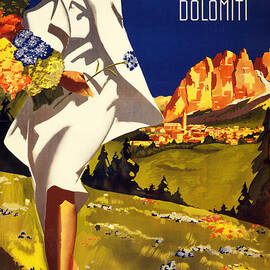 Cortina Dolomiti Italy Vintage Poster Restored by Vintage Treasure