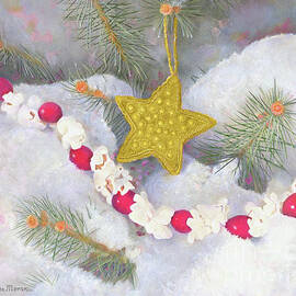 Cranberry Garland with Gold Christmas Star