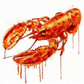 Crayfish watercolor painting