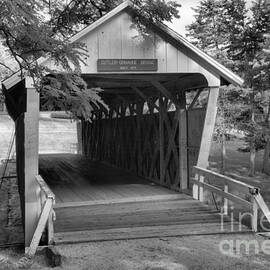Cutler Donahoe Covered Bridge Black And White by Adam Jewell
