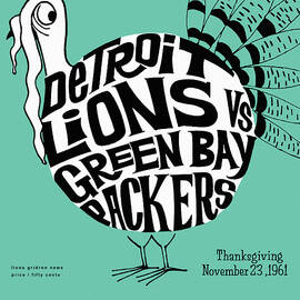 Detroit Lions v Green Bay 1961 Thanksgiving Program by Big 88 Artworks