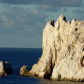 Diver's boats sailing past the Pharillons and Maire Island in Marseille by Sami Sarkis Photography