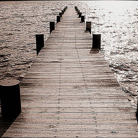 Dock of Lake Tahoe with Views of Mount Tallac by Brad Scott