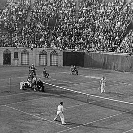 Doubles Tennis At Forest Hills by Underwood Archives