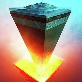 Earth core structure cross-section by Johan Swanepoel