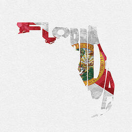 Florida Typographic Map Flag by Inspirowl Design