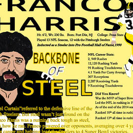 Franco Harris Backbone of Steel Portrait Card by Billy Cooper Rice