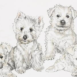 West Highland White Terrier Family by Barbara Keith