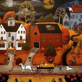 Halloween Hay Ride - a folkartmama - folk art by Debbie Criswell