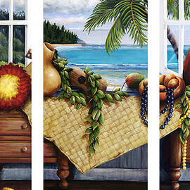 Hawaiian Still Life with Haleiwa on My Mind by Sandra Blazel - Printscapes