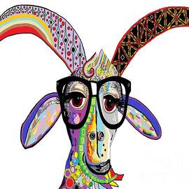 Hipster Goat by Eloise Schneider Mote