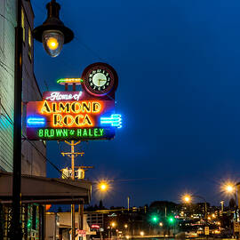 Historic Almond Roca Co. During Blue Hour