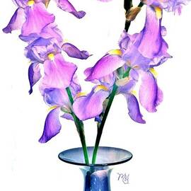 Iris Still Life in a Vase by Marsha Heiken