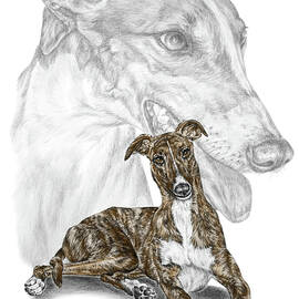 Irresistible - Greyhound Dog Print color tinted by Kelli Swan