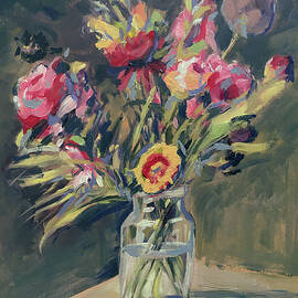 Jar vase with flowers by Nop Briex
