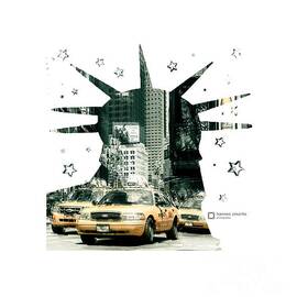lady liberty and the yellow cabs by Hannes Cmarits