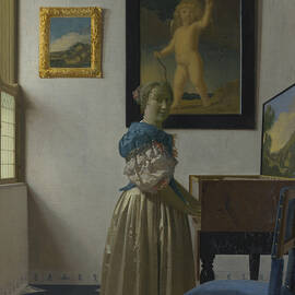 Lady Standing at a Virginal by Jan Vermeer