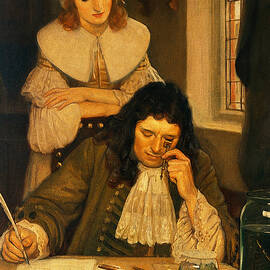 Leeuwenhoek With Miicroscope, 17th by Wellcome Images